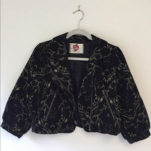 Free People Black & Gold Motorcycle Jacket
